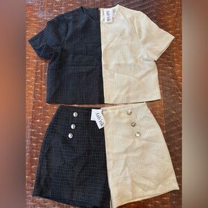 Fab'rik Textured Black and Cream Jacket